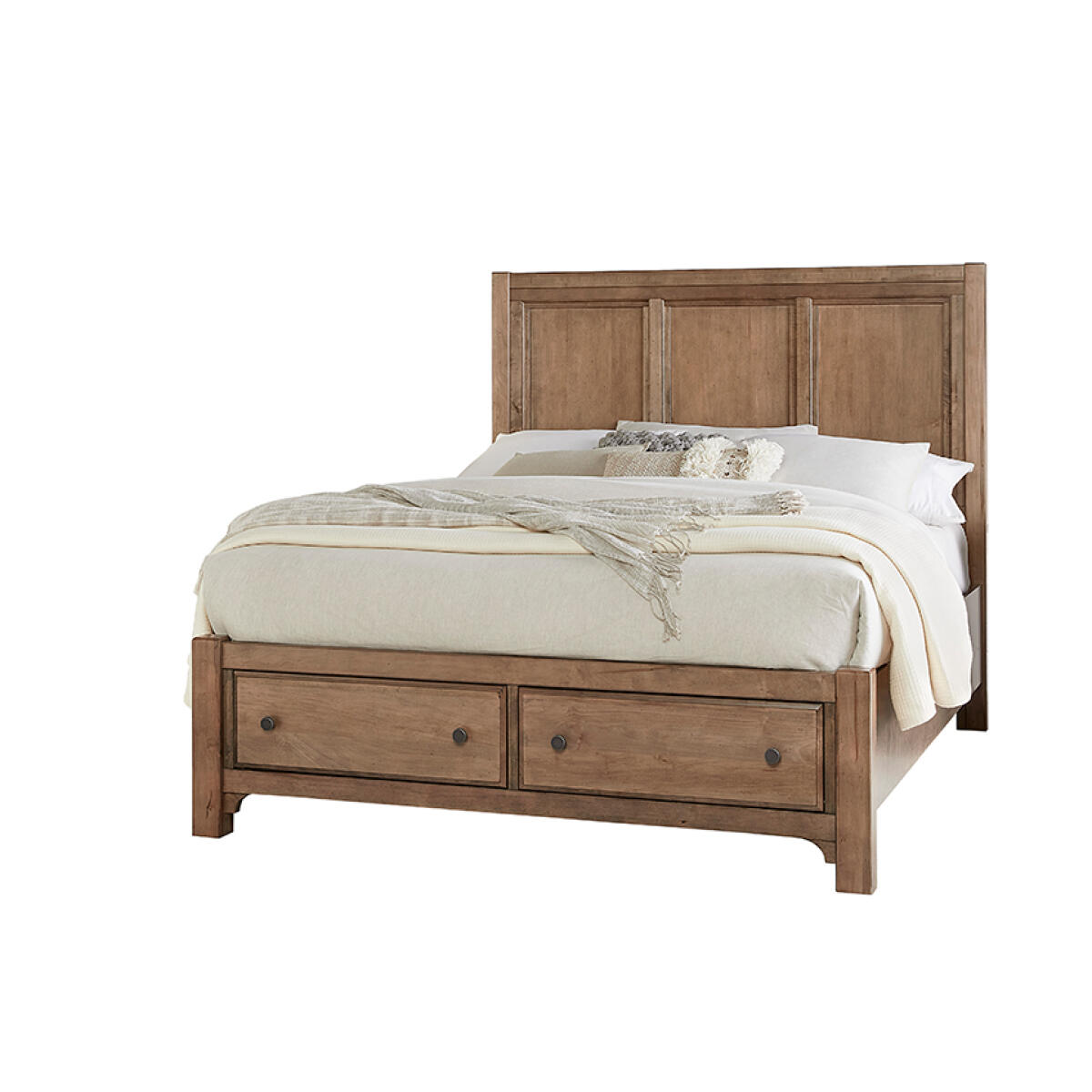 288182263fc3562b75c3500b06c02f17 Cool Farmhouse Queen Panel Bed W/ Storage Footboard - 800-557-050B-502-555 - Image 1