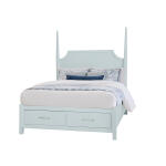 Tide & Timber Queen Pencil Poster Bed With Footboard Storage - 835-558-050B-502-555T