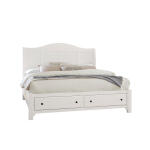 Cool Farmhouse Sleigh Bed W/ Storage Footboard - 804-553-050B-502-555