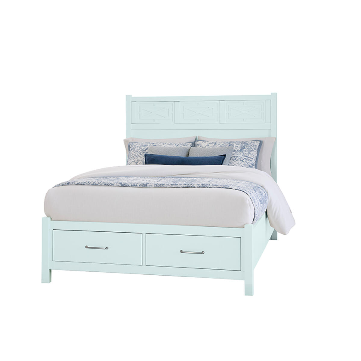 7d43083c21e5cce78274568cfb219176 Tide & Timber Queen Fretwork Bed With Storage Footboard - 835-557-050B-502-555T - Image 1