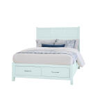 Tide & Timber Queen Fretwork Bed With Storage Footboard - 835-557-050B-502-555T