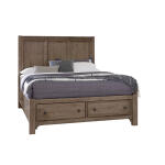 Cool Farmhouse King Panel Bed W/ Storage Footboard - 801-667-066B-502-666
