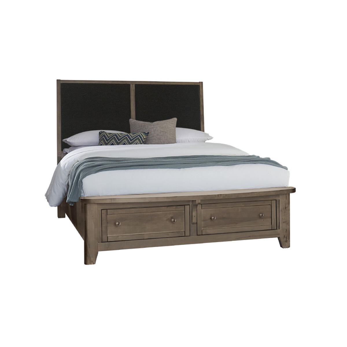 b83865101cf2433323da3e37dee9d6b6 Woodbridge Queen Upholstered Bed With Storage -black - 820-551-053-050B-502-555 - Image 1