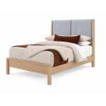 Shelter Upholstered Bed-navy Stripe