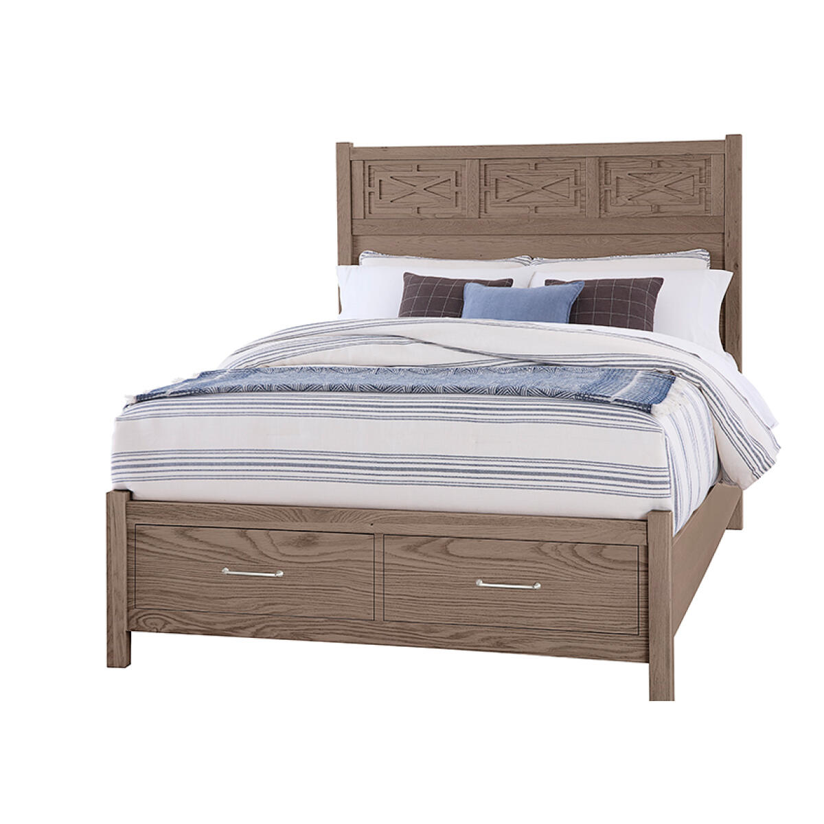 dab170c3576050921400fb7035408392 Tide & Timber Queen Fretwork Bed With Storage Footboard - 831-557-050B-502-555T - Image 1