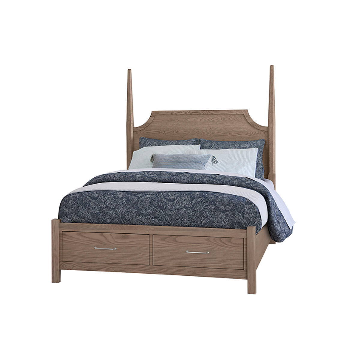 efa74aae34283863983ac88a0943afdf Tide & Timber Queen Pencil Poster Bed With Footboard Storage - 831-558-050B-502-555T - Image 1
