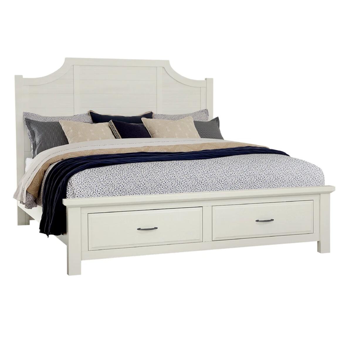9386cd6f9005fb963fc6d3c6ad45335e Maple Road Two-tone Queen Scalloped Storage Bed - 116-557-050B-502-555 - Image 1