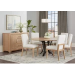 Upholstered Side Chair White Fabric - Image 3