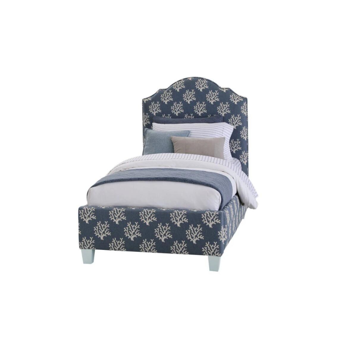 9f6cbc48065c47fb2bdac270c1f41cce Tide & Timber Blue Coral Twin Upholstered Bed - 830/831/834/835-331C - Image 1