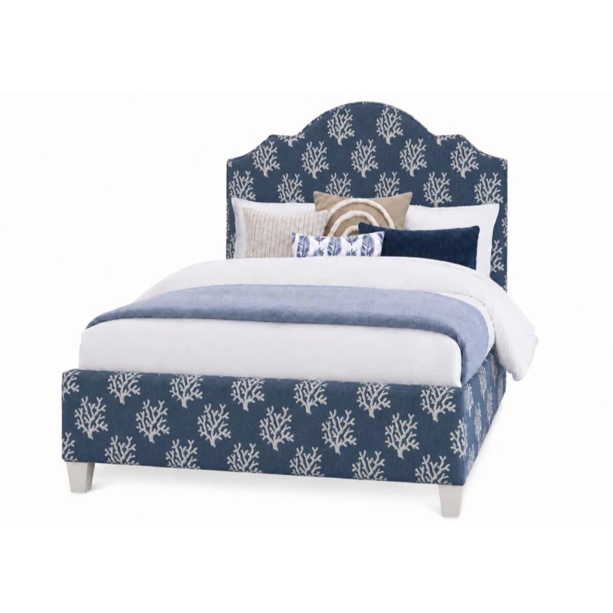 a8974a3d61103e95a14d90bd32ce8973 Tide & Timber Full Blue Coral Upholstered Bed - 830/831/834/835-441C - Image 1