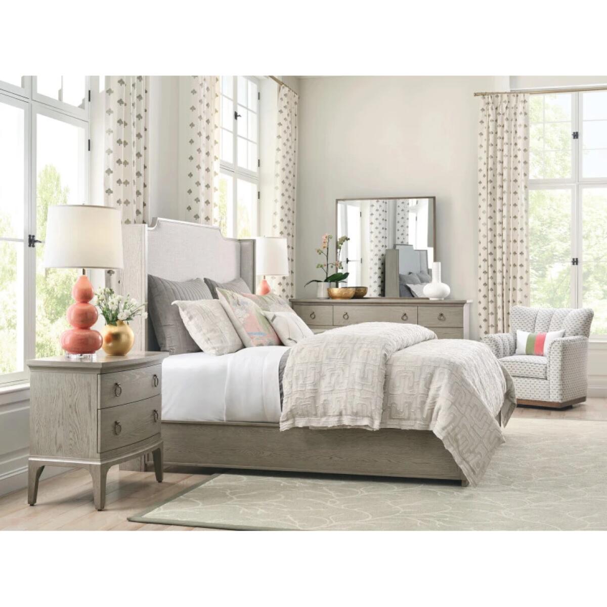 bb48442d9f9fc6b8093069fdf0cb36ee Milan Sharon Cal. King Uph Bed - Complete - Image 1
